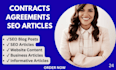 write smart business contracts agreements and SEO articles