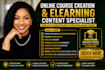 design online course content, curriculum, elearning course materials any topics