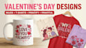 create valentines day mug, tshirt designs, printify printful