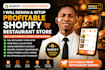 build a shopify restaurant website with online ordering and delivery