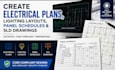create electrical plans, lighting layouts, panel schedules and sld drawings