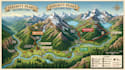 create illustrated hiking map, trail map, national park map, nature reserve map