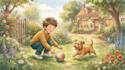 watercolor children story book, picture book illustration, watercolor kids book