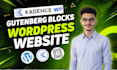 build wordpress website using kadence pro kadence blocks and gutenberg