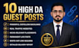 publish guest post backlinks on high da website guest post