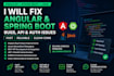 fix angular and spring boot bugs apis and authentication issues