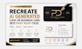 redesign ai generated logo, business card to vector, print ready
