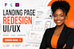 do figma landing page redesign in figma and figma design, figma website UI UX