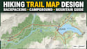 design backpacking trail map hiking route map campground ad mountain trail guide