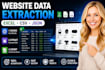 extract website data into excel, CSV or json
