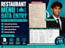 organize your restaurant menu in excel or google sheets
