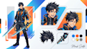 create a custom oc character reference and model sheet design