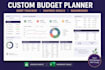 design finance expense tracker, budget saving planner, google sheet spreadsheet