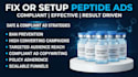 fix peptide ads issues, setup peptide ads, fb meta ads, google ads or tiktok ads