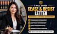 draft cease and desist letter trademark copyright infringement