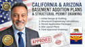 create california arizona basement addition plan  structural permit draw basemen