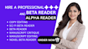 copy edit your manuscript, sci fi novel alpha and beta read