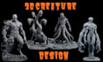 create 3d creature design ,3d modeling, animation 2d to 3d, 3d rigging, 3d logo