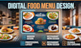 design digital food menu, restaurant menu, menu screen board