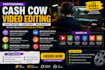 edit  you tube faceless videos with engaging  visuals