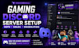 setup gaming discord server with bots, roles and moderation