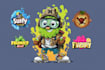 design mascot logo, cartoon and character