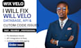 fix wix velo database, API, and custom code issues