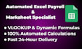 create automated excel salary sheet, mark sheet, and custom formulas