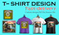 create graphic and typographical t shirt designs