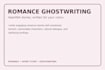 ghostwrite your romance short story