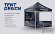 design canopy tent, table cover, standee and flag printable