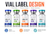 design premium peptide vial label for supplement brands