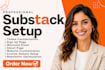 setup substack account, substack newsletter and optimize substack