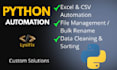write a custom python script for data processing and automation