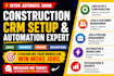 setup construction CRM jobber jobnimbus procore buildertrend automation