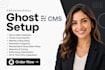 setup ghost cms website, customize ghost theme and newsletter