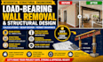 design load bearing wall removal, beam calculations, structural permit drawing