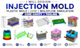 design injection mold plastic mold dfm moldflow simulation core cavity tooling