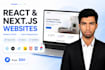 design and develop modern react and nextjs websites