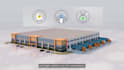 create 3d warehouse automation robotic case picking and logistics animation
