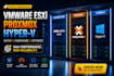 set up and troubleshoot vmware esxi, hyper v and proxmox