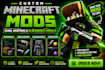 create custom minecraft mods, guns, weapons  blockbench 3d models