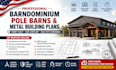 draw barndominium plans, pole barns and metal building plans