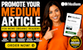 promote your medium article for more organic readers