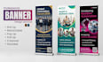 design modern roll up, standee, pull up or pop up banner