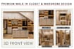 design a custom walk in closet and 3d wardrobe layout