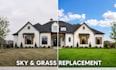do real estate sky replacement, grass, and hdr photo editing