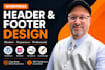 design and customize a professional wordpress header and footer
