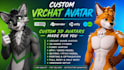 create custom vrchat furry avatar for pc an quest compatible