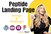 do peptide landing page research peptide wordpress website woocommerce website